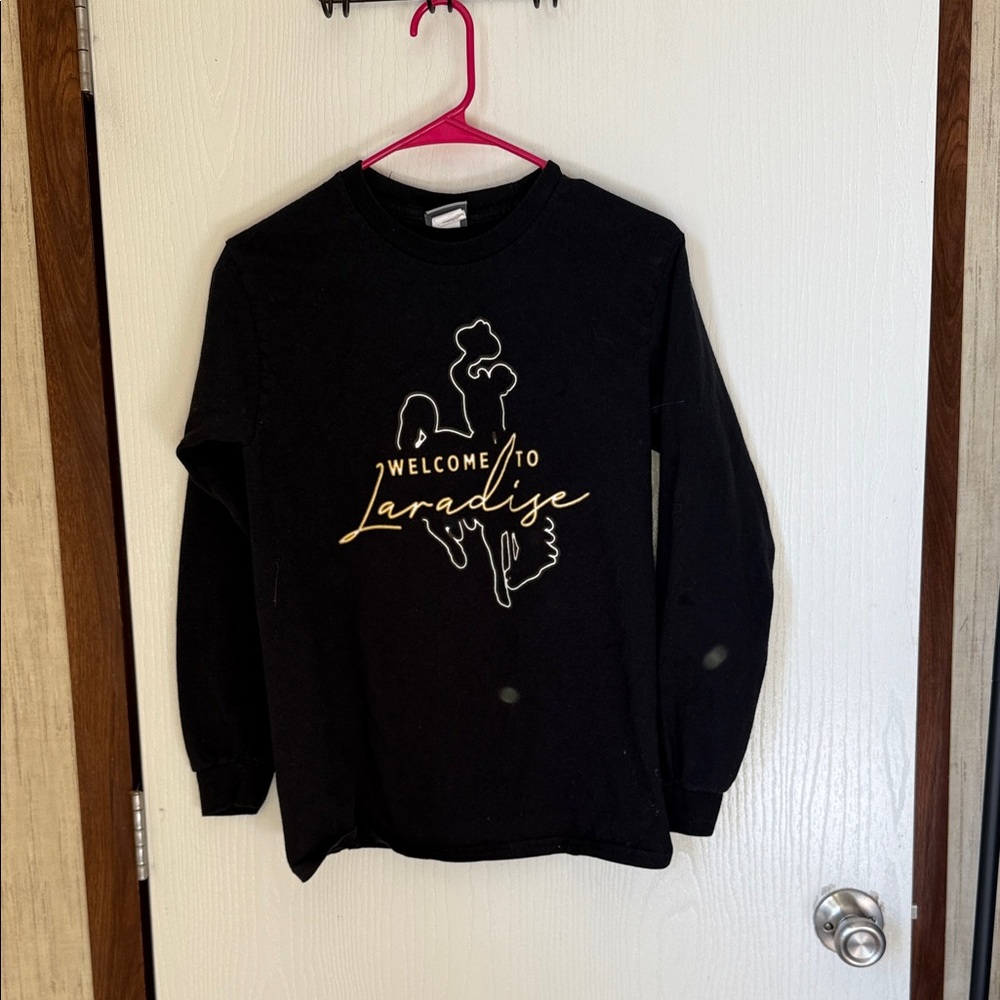 MV Sport Black Long Sleeve Tee with Gold Graphic